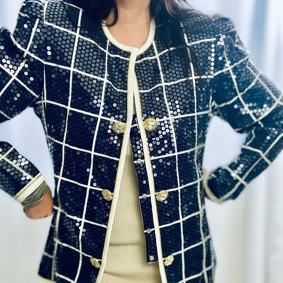Vintage Karen Lawrence by Mathew Sequin Chanel Like Blazer - Picture 11 of 17